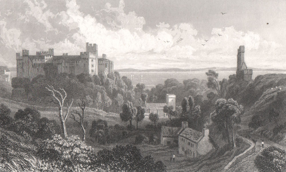 Castle & Church, St. Donat's, Glamorganshire, Wales, by Henry Gastineau 1835